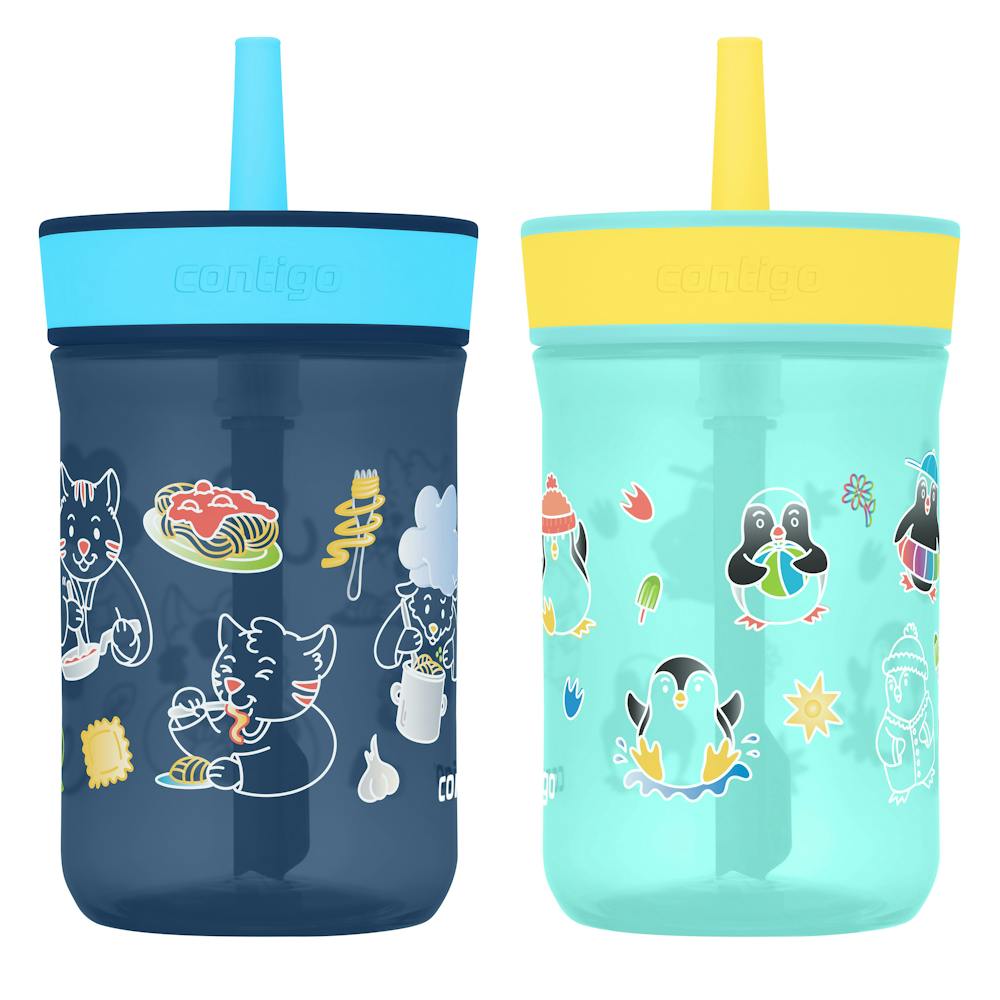 Contigo® Kids’ Leighton Straw Tumbler with Spill-Proof Leak-Proof Lid, 14oz (GAEA)