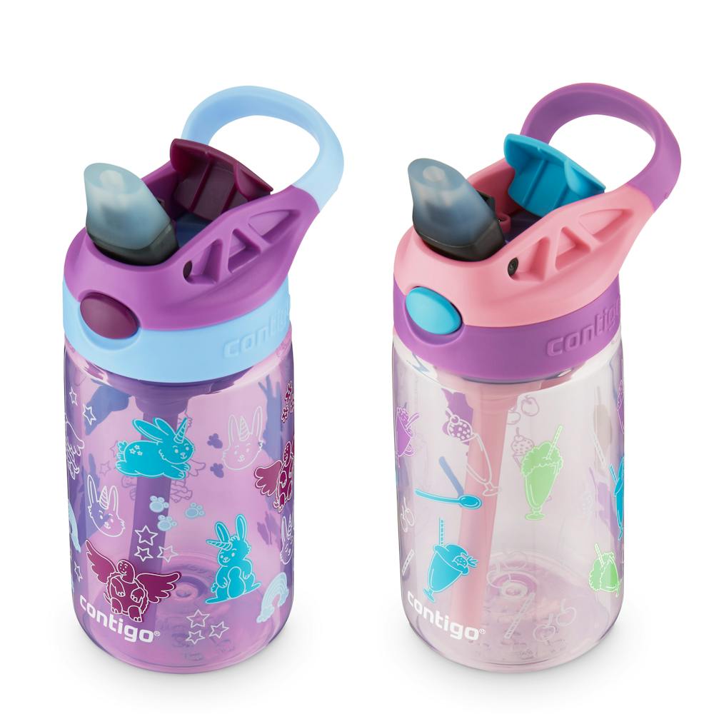 Contigo® Kids Water Bottle with Redesigned AUTOSPOUT® Straw, 14 oz, 2 pack (7Q8Z)