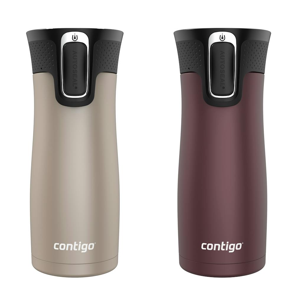 Contigo® West Loop 2.0 Leak-Proof Spill-Proof Insulated Stainless Steel Travel Mug, 16oz., 2 Pack (HNOT)