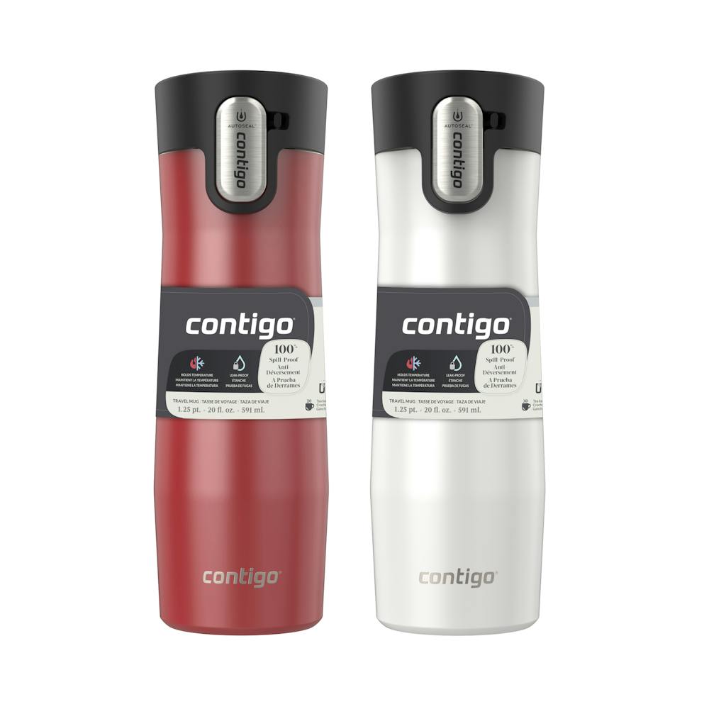 Contigo® AUTOSEAL® West Loop Vacuum-Insulated Stainless Steel Travel Mug with Easy-Clean Lid, 20 oz, 2-Pack (3T8S)