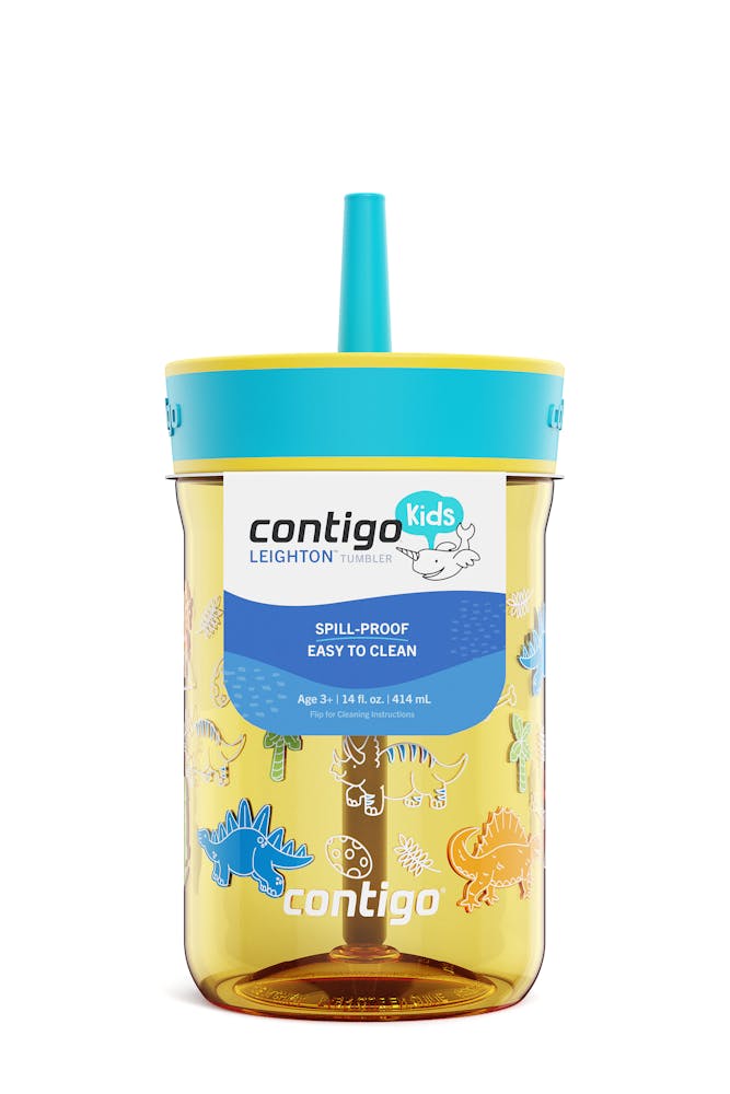 Contigo® Kids’ Leighton Straw Tumbler with Spill-Proof Leak-Proof Lid, 14oz (GAEA)