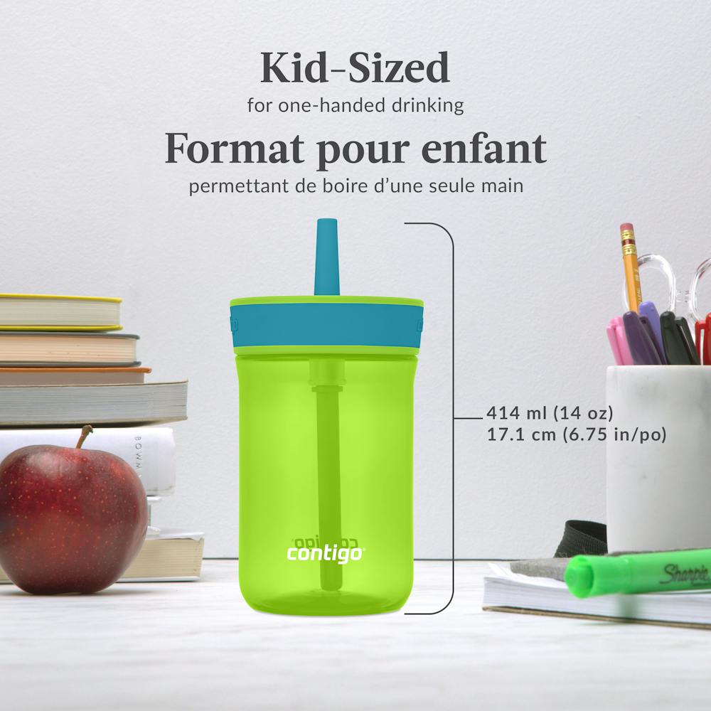 Contigo® Kids’ Leighton Straw Tumbler with Spill-Proof Leak-Proof Lid, 14oz (GAEA)