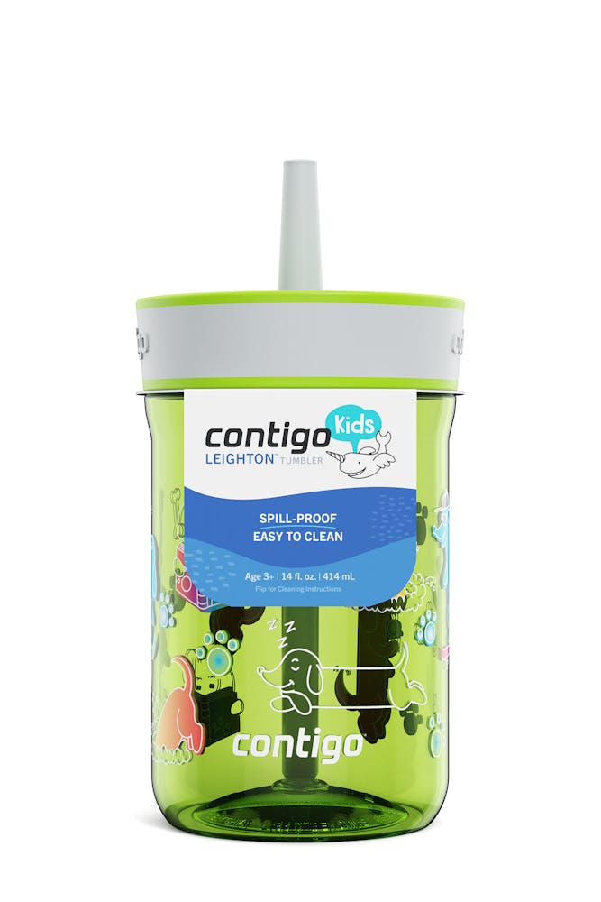 Contigo® Kids’ Leighton Straw Tumbler with Spill-Proof Leak-Proof Lid, 14oz (GAEA)