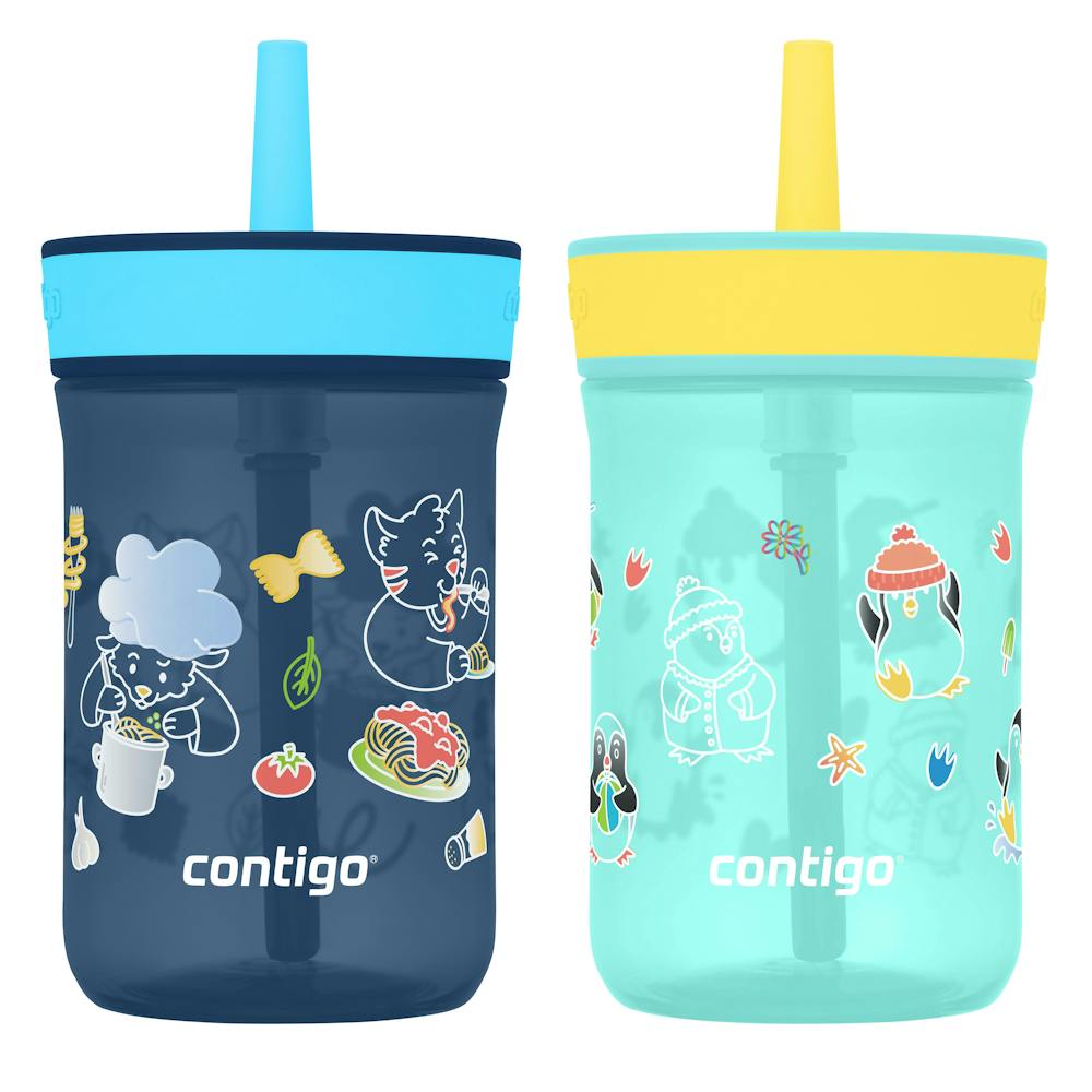 Contigo® Kids’ Leighton Straw Tumbler with Spill-Proof Leak-Proof Lid, 14oz (GAEA)