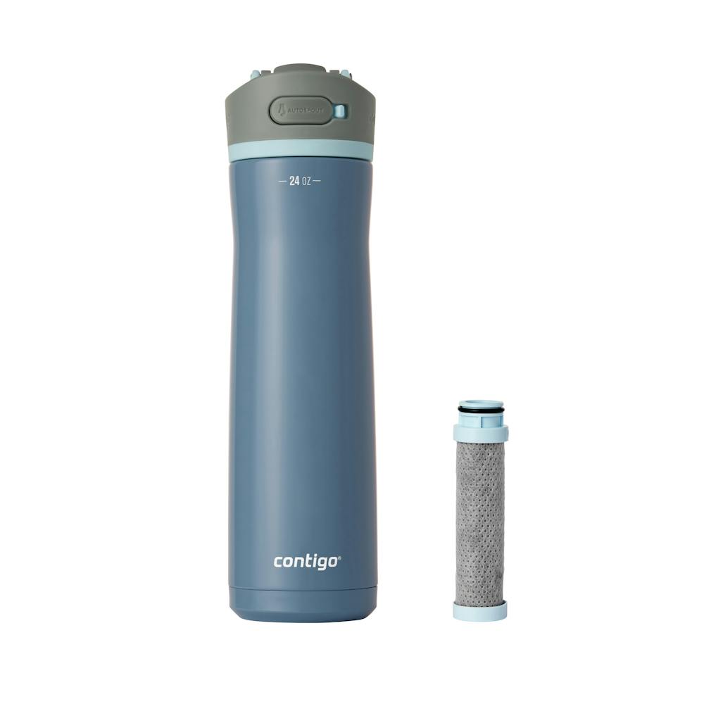 Contigo® Wells Chill Stainless Steel Filter Water Bottle with AUTOSPOUT® Straw Lid and Replacement Filter, 24 Oz (JDI0)