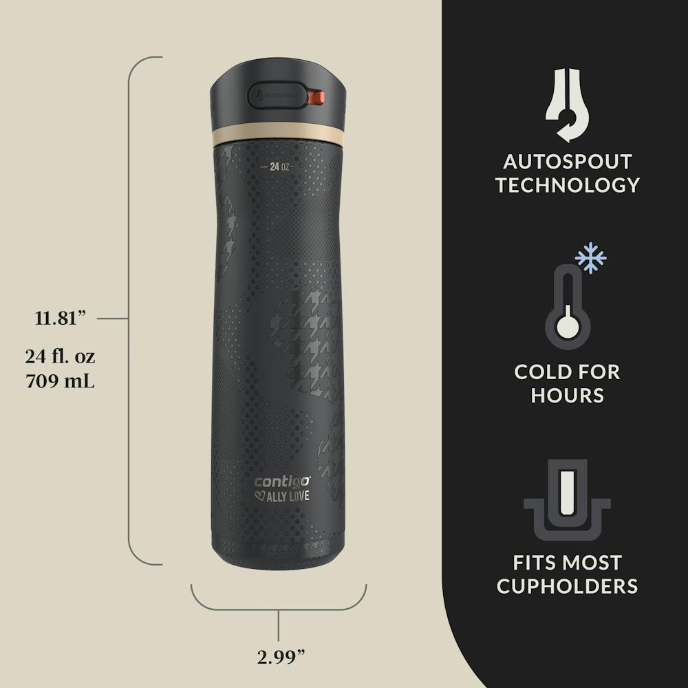 Contigo® x Ally Love Ashland Chill 2.0 Stainless Steel Water Bottle with AUTOSPOUT® Lid, 24oz (DO9Y)