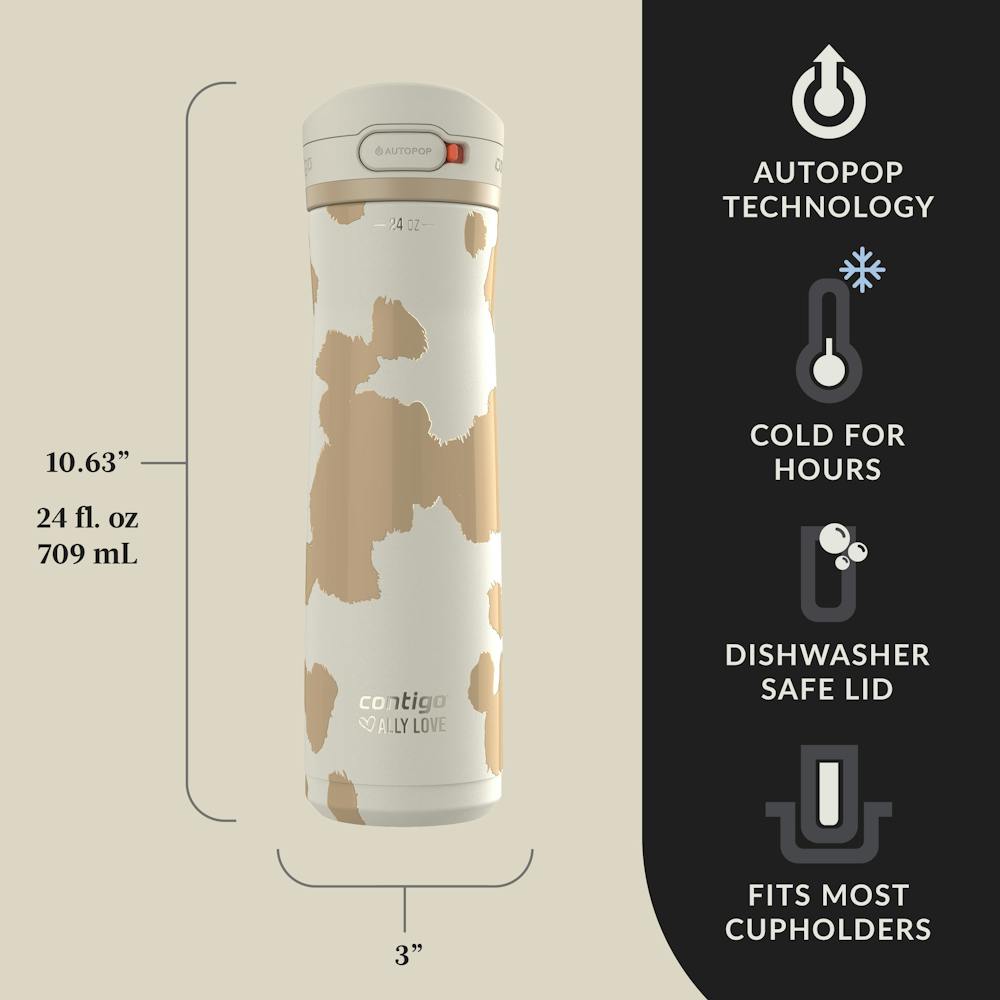 Contigo® x Ally Love Jackson Chill 2.0 Stainless Steel Water Bottle with AUTOPOP® Lid, 24oz (0ZR4)
