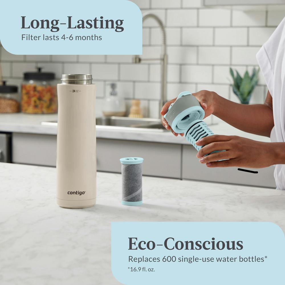 Contigo® Clybourn Chill Freeflow Filtration Stainless Steel Water Bottle with AUTOSEAL® Lid, 24oz (3JYU)