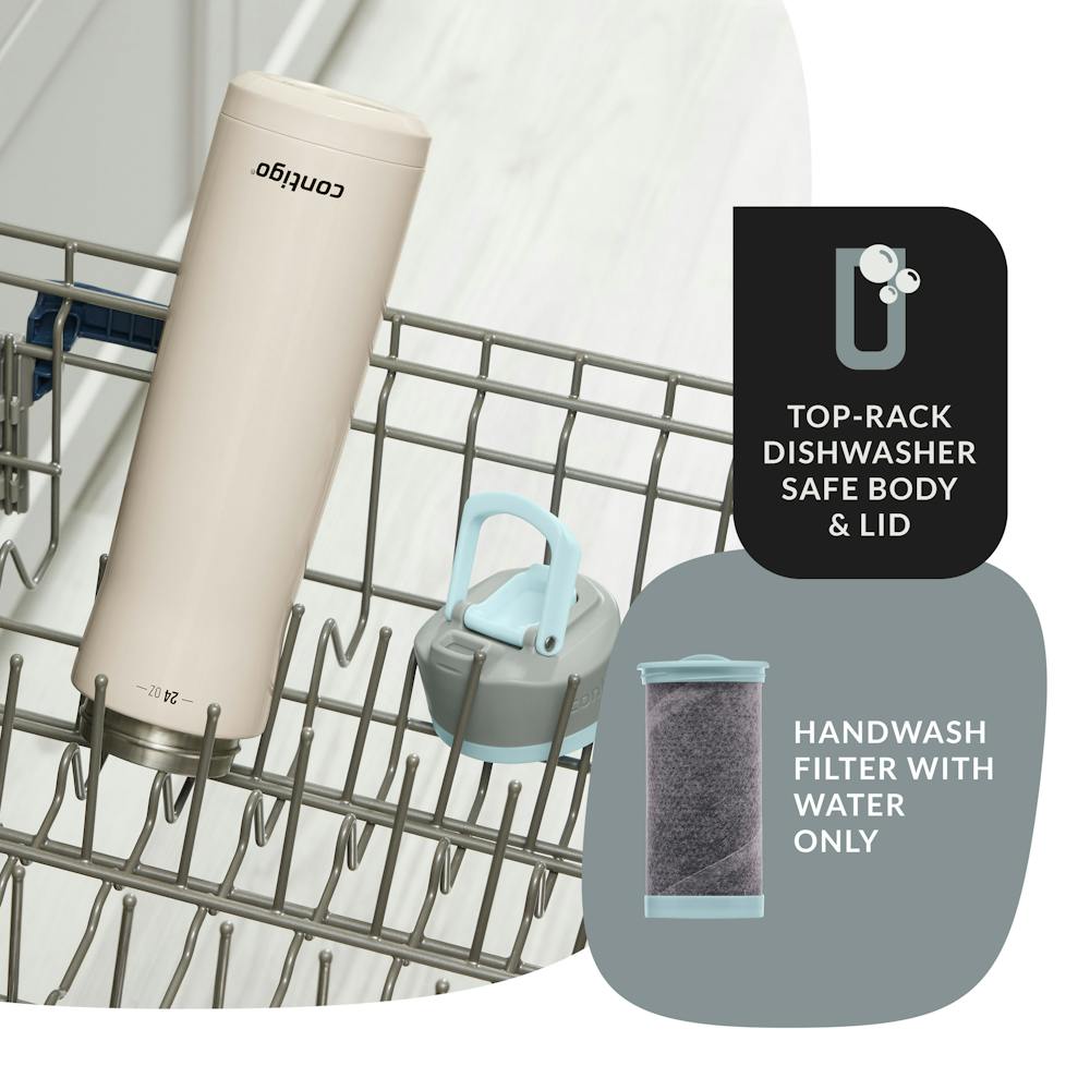 Contigo® Clybourn Chill Freeflow Filtration Stainless Steel Water Bottle with AUTOSEAL® Lid, 24oz (3JYU)