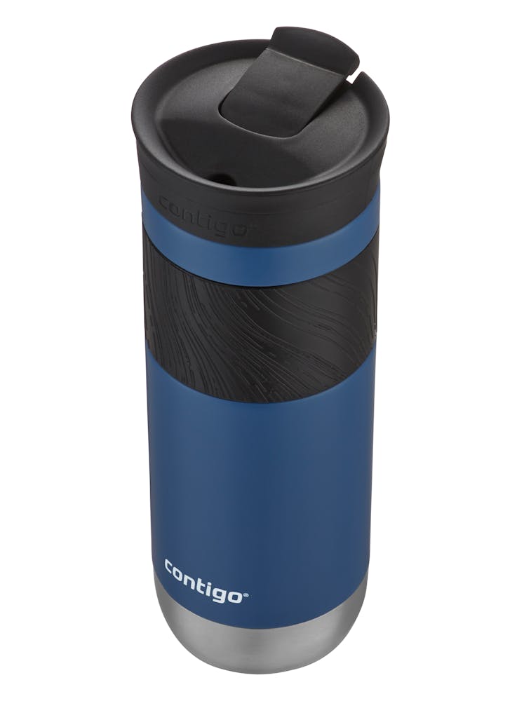 Contigo® SNAPSEAL™ Insulated Stainless Steel Travel Mug with Grip, 20oz., Blue Corn Transparent Satin & Midnight Berry (NKYT)