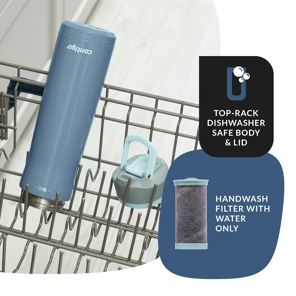 Contigo® Clybourn Chill Freeflow Filtration Stainless Steel Water Bottle with AUTOSEAL® Lid, 24oz (3JYU)