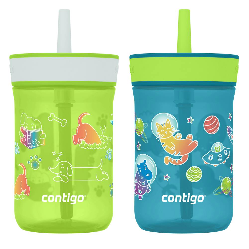 Contigo® Kids’ Leighton Straw Tumbler with Spill-Proof Leak-Proof Lid, 14oz (GAEA)