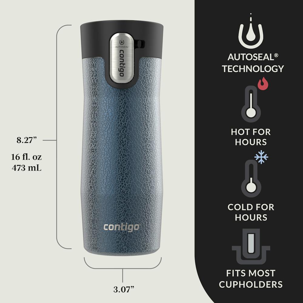 Contigo® AUTOSEAL® West Loop Vacuum-Insulated Stainless Steel Travel Mug with Easy-Clean Lid, 16 oz (LOWV)
