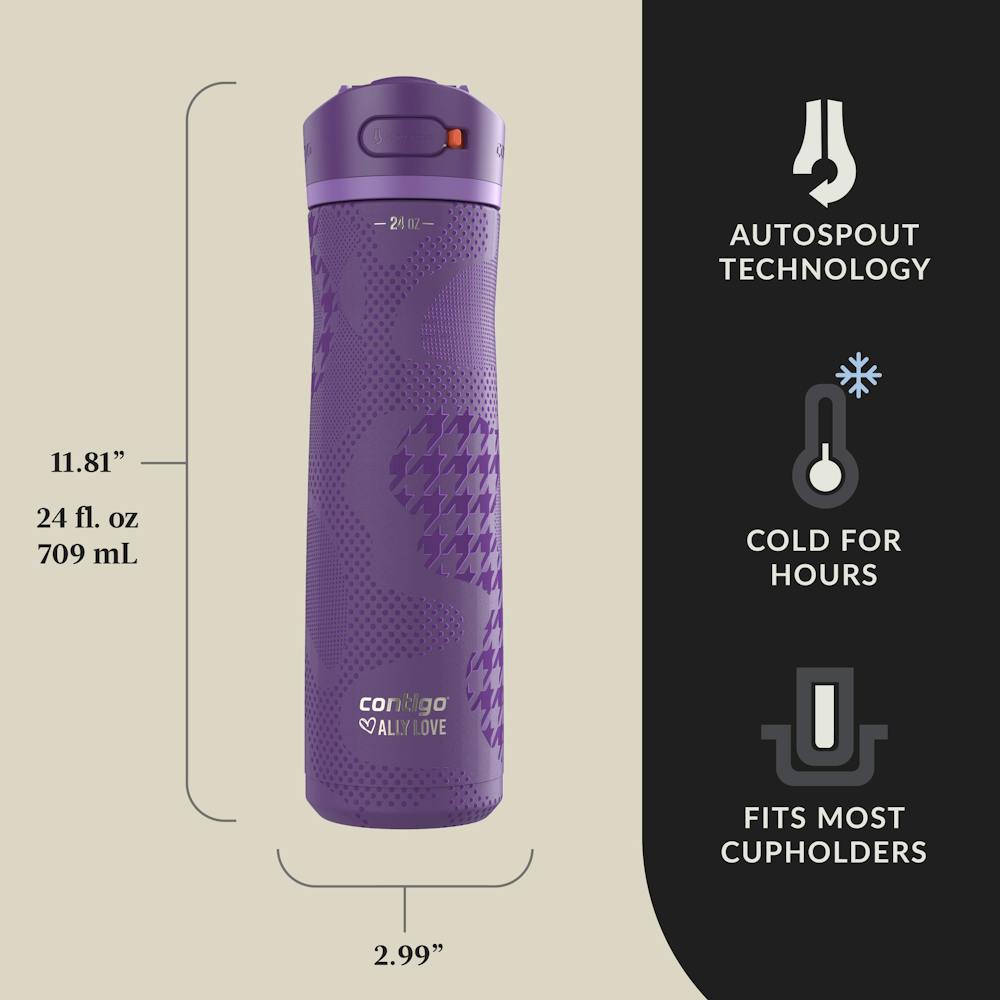 Contigo® x Ally Love Ashland Chill 2.0 Stainless Steel Water Bottle with AUTOSPOUT® Lid, 24oz (DO9Y)