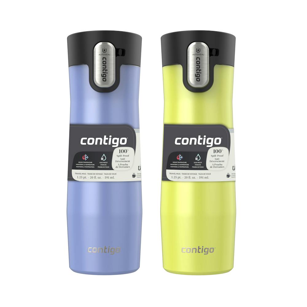 Contigo® AUTOSEAL® West Loop Vacuum-Insulated Stainless Steel Travel Mug with Easy-Clean Lid, 20 oz, 2-Pack (3T8S)