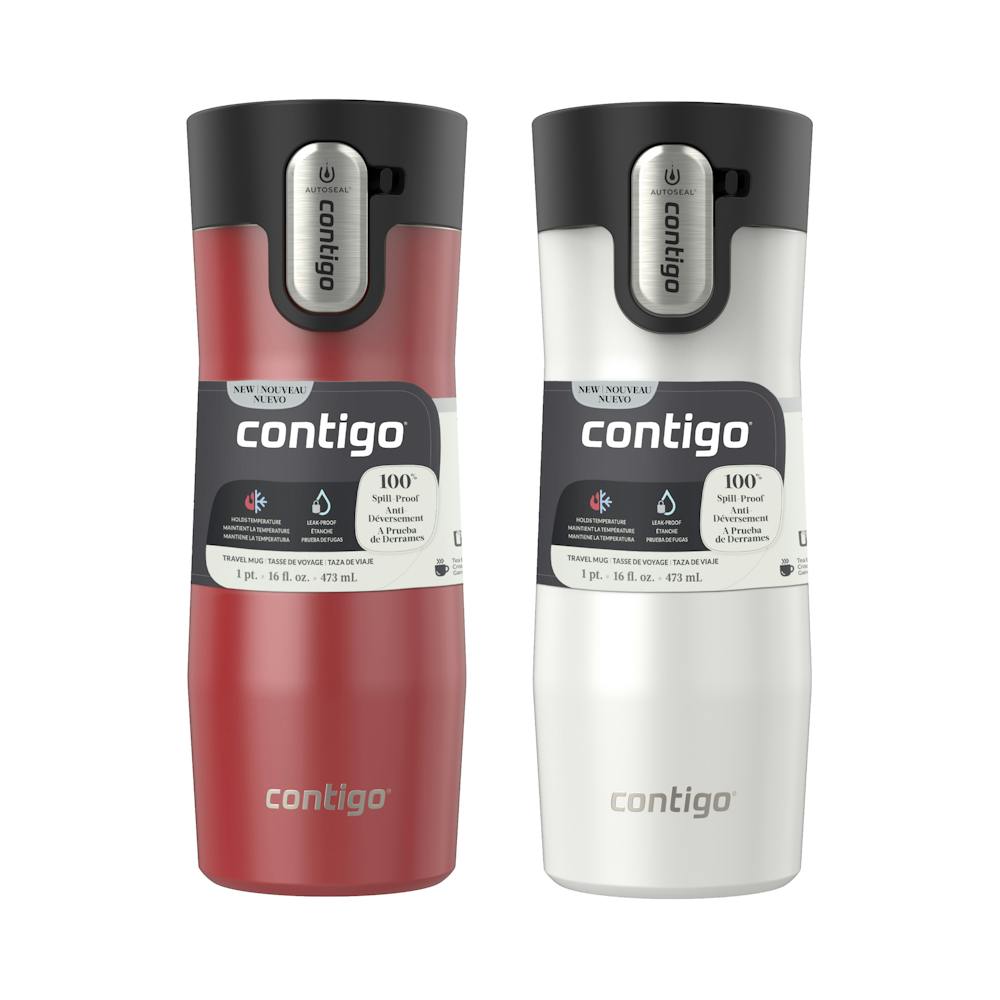 Contigo® AUTOSEAL® West Loop Vacuum-Insulated Stainless Steel Travel Mug with Easy-Clean Lid, 16 oz, 2-Pack (N3R0)