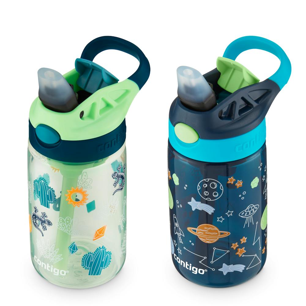 Contigo® Kids Water Bottle with Redesigned AUTOSPOUT® Straw, 14 oz, 2 pack (7Q8Z)