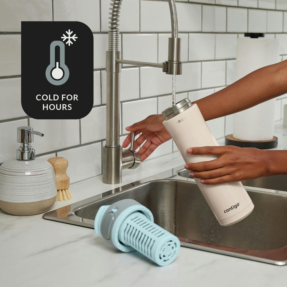Contigo® Clybourn Chill Freeflow Filtration Stainless Steel Water Bottle with AUTOSEAL® Lid, 24oz (3JYU)