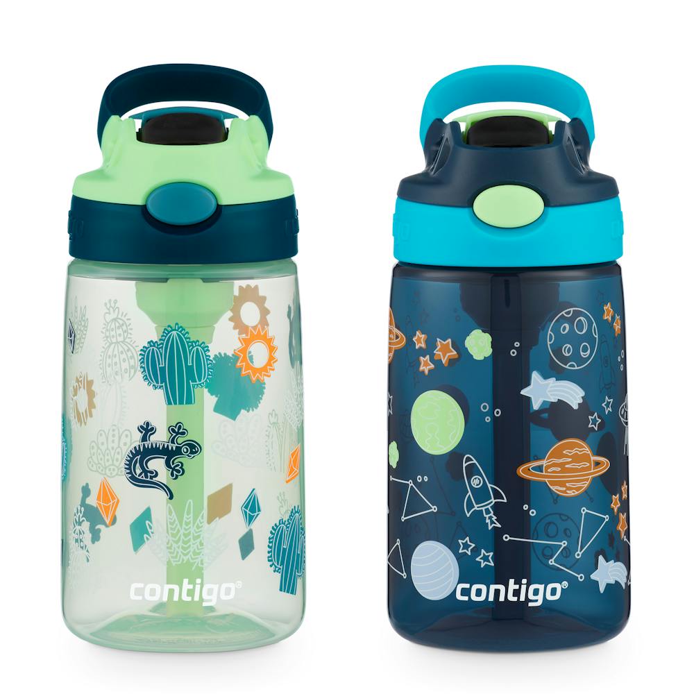 Contigo® Kids Water Bottle with Redesigned AUTOSPOUT® Straw, 14 oz, 2 pack (7Q8Z)