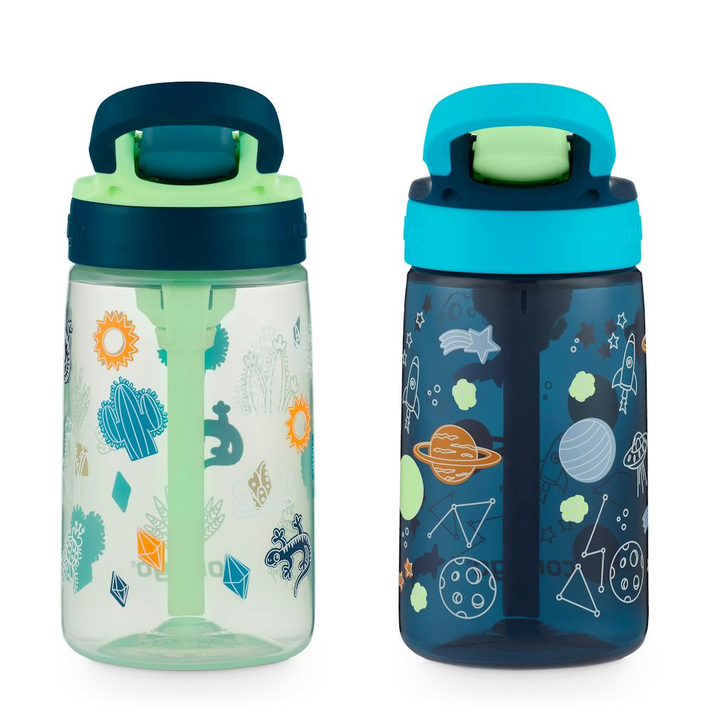 Contigo® Kids Water Bottle with Redesigned AUTOSPOUT® Straw, 14 oz, 2 pack (7Q8Z)