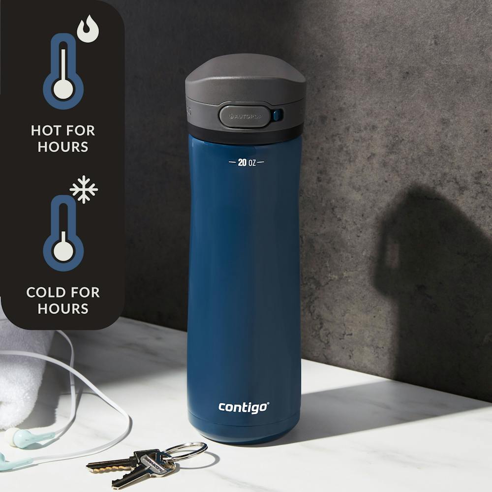 Contigo® Jackson Chill 2.0 Water Bottle with AUTOPOP Lid | Stainless Steel Water Bottle, 20oz., Blueberry Opaque (FX1A)
