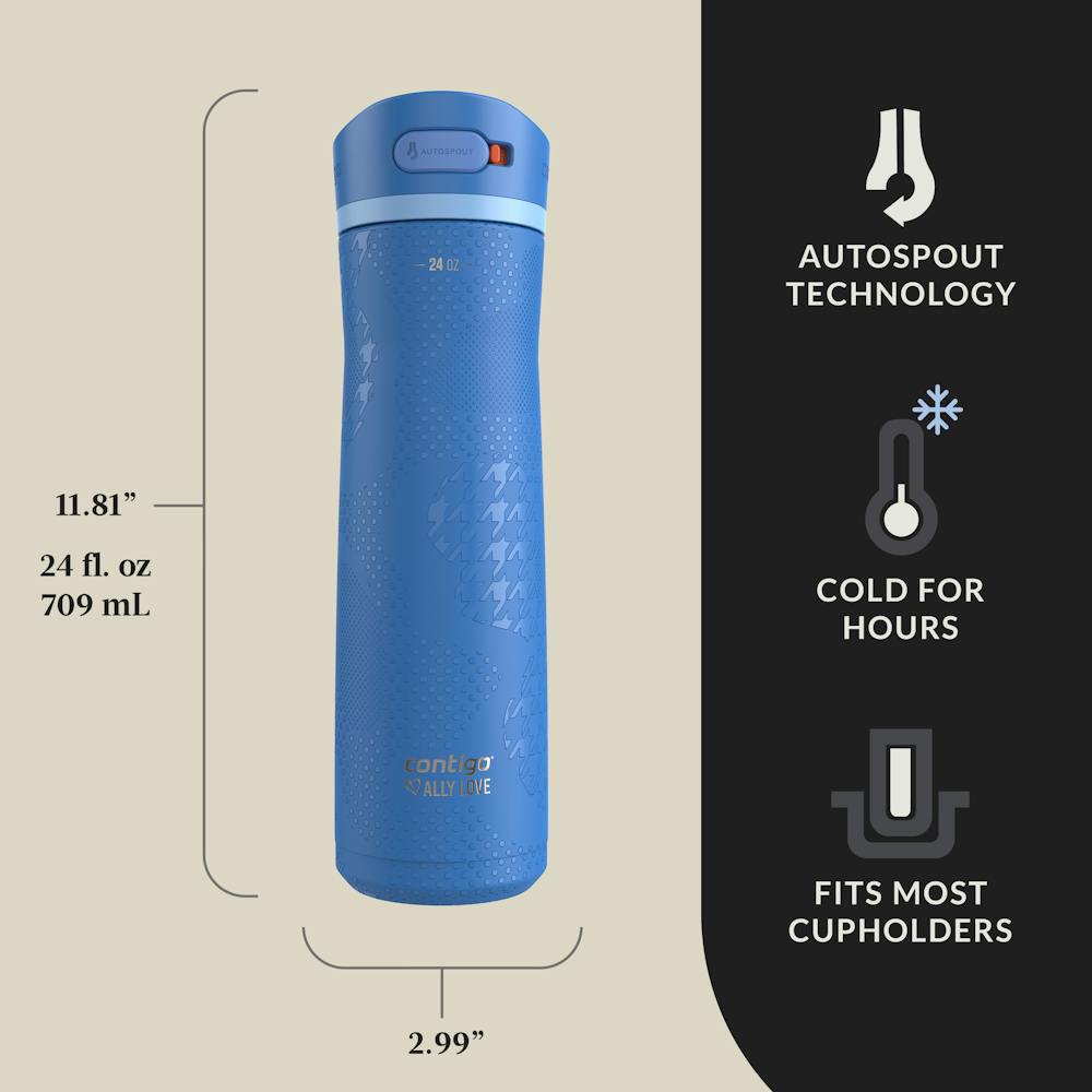 Contigo® x Ally Love Ashland Chill 2.0 Stainless Steel Water Bottle with AUTOSPOUT® Lid, 24oz (DO9Y)