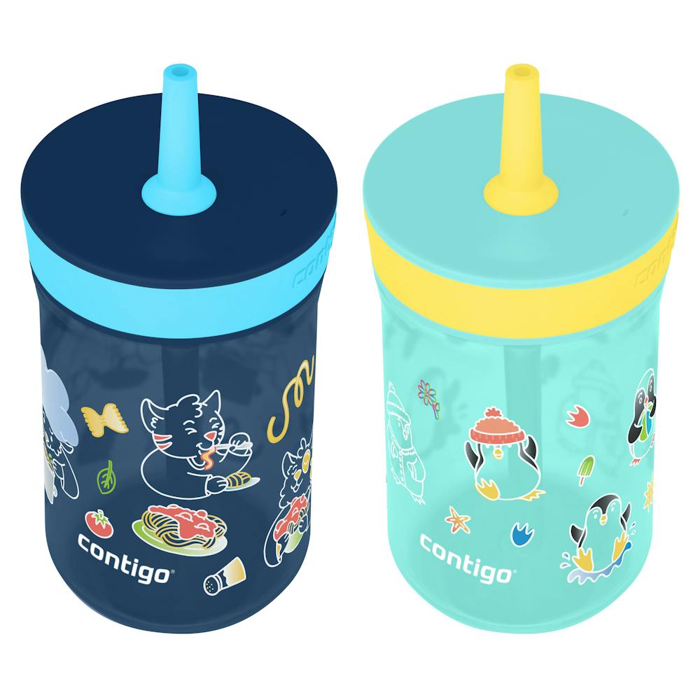 Contigo® Kids’ Leighton Straw Tumbler with Spill-Proof Leak-Proof Lid, 14oz (GAEA)