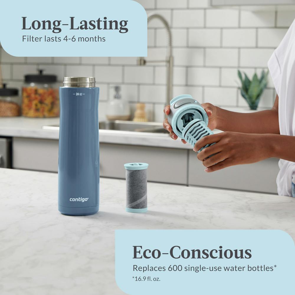 Contigo® Clybourn Chill Freeflow Filtration Stainless Steel Water Bottle with AUTOSEAL® Lid, 24oz (3JYU)