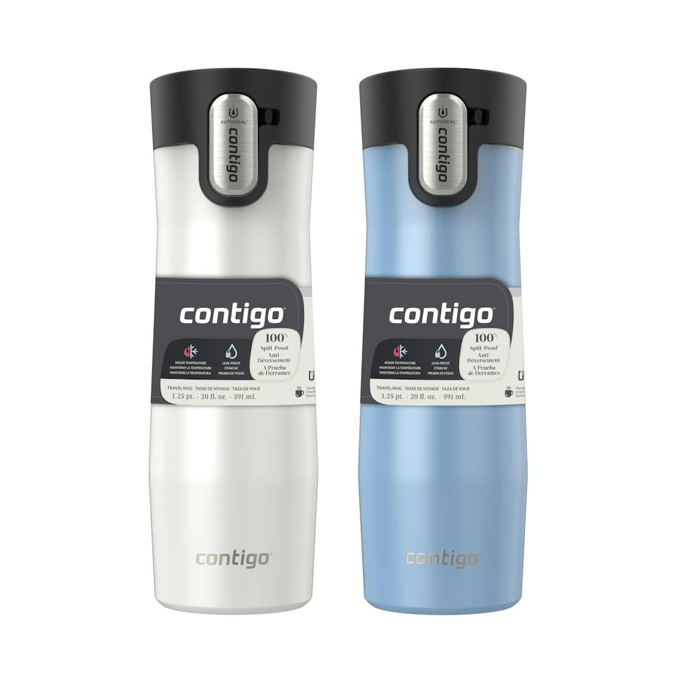 Contigo® AUTOSEAL® West Loop Vacuum-Insulated Stainless Steel Travel Mug with Easy-Clean Lid, 20 oz, 2-Pack (3T8S)