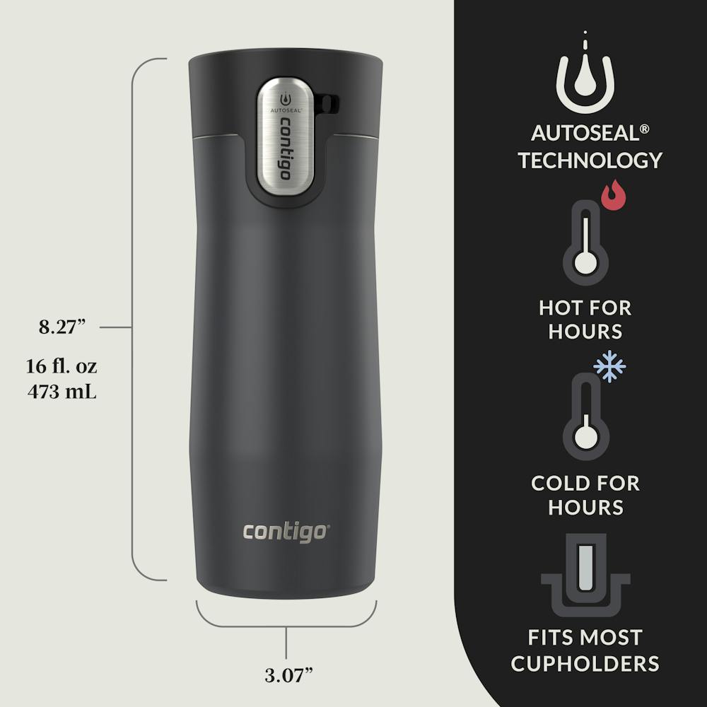 Contigo® AUTOSEAL® West Loop Vacuum-Insulated Stainless Steel Travel Mug with Easy-Clean Lid, 16 oz (FHXQ)