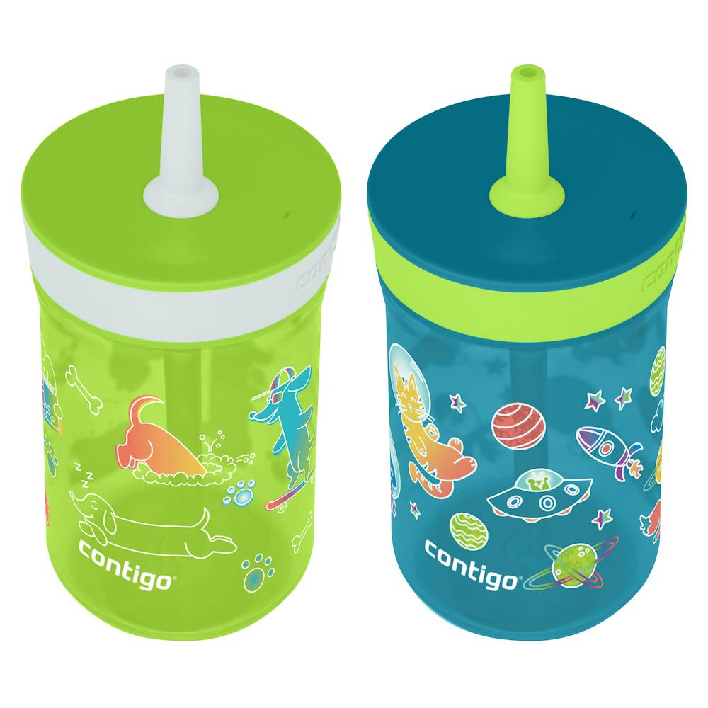 Contigo® Kids’ Leighton Straw Tumbler with Spill-Proof Leak-Proof Lid, 14oz (GAEA)