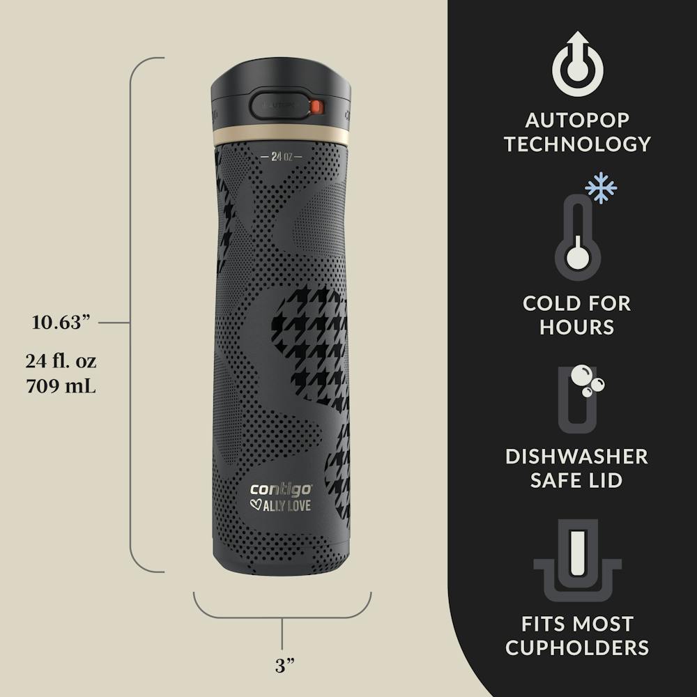 Contigo® x Ally Love Jackson Chill 2.0 Stainless Steel Water Bottle with AUTOPOP® Lid, 24oz (0ZR4)