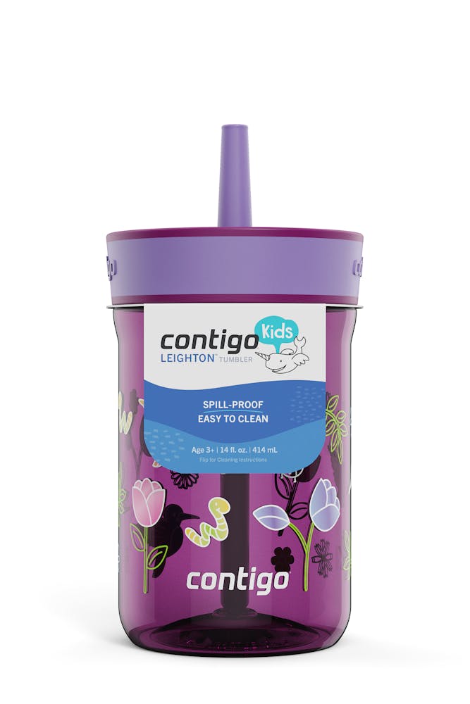 Contigo® Kids’ Leighton Straw Tumbler with Spill-Proof Leak-Proof Lid, 14oz (GAEA)