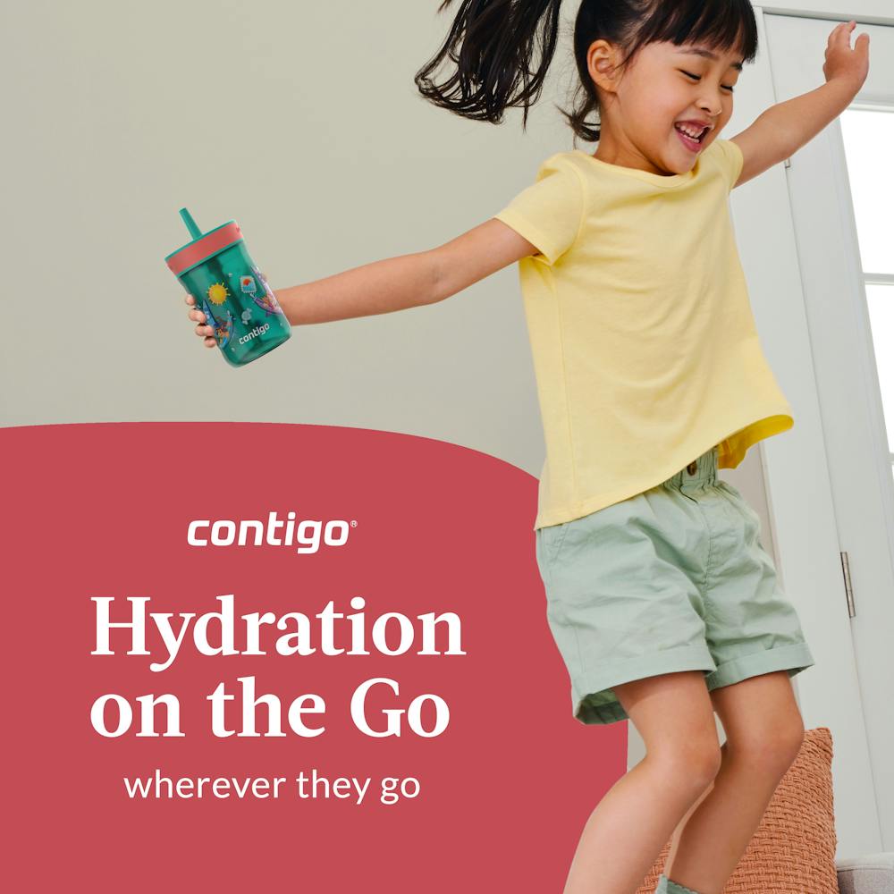 Contigo® Kids’ Leighton Straw Tumbler with Spill-Proof Leak-Proof Lid, 14oz (GAEA)