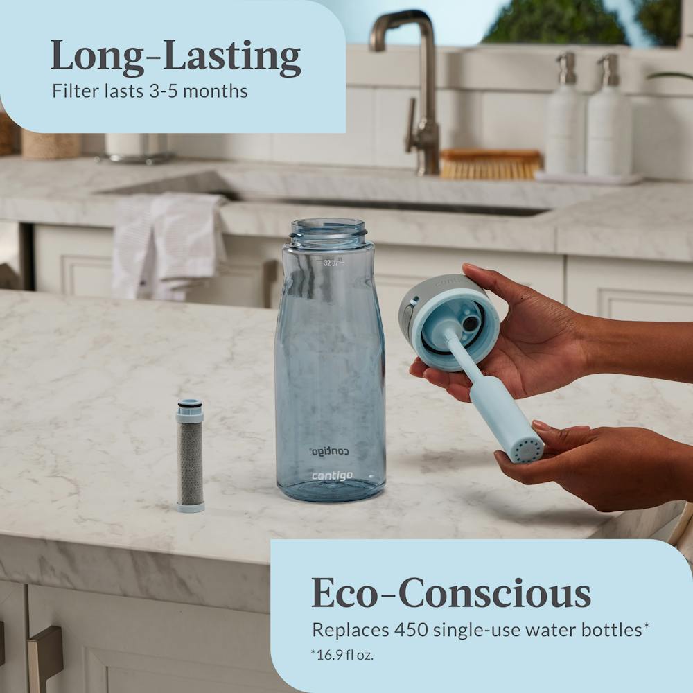 Contigo® Wells Plastic Filter Water Bottle with AUTOSPOUT® Straw Lid, 32 Oz (XUNZ)