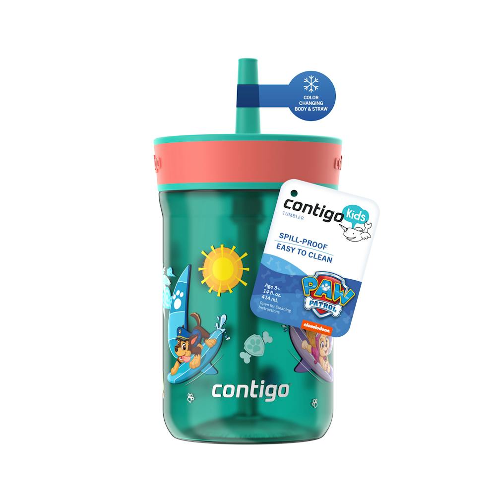 Contigo® Kids’ Leighton Straw Tumbler with Spill-Proof Leak-Proof Lid, 14oz (GAEA)