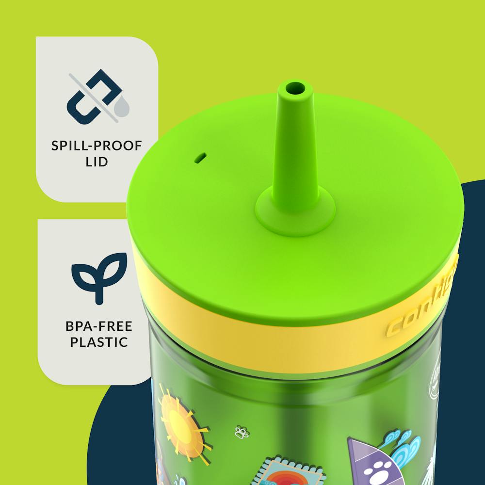 Contigo® Kids’ Leighton Straw Tumbler with Spill-Proof Leak-Proof Lid, 14oz (GAEA)