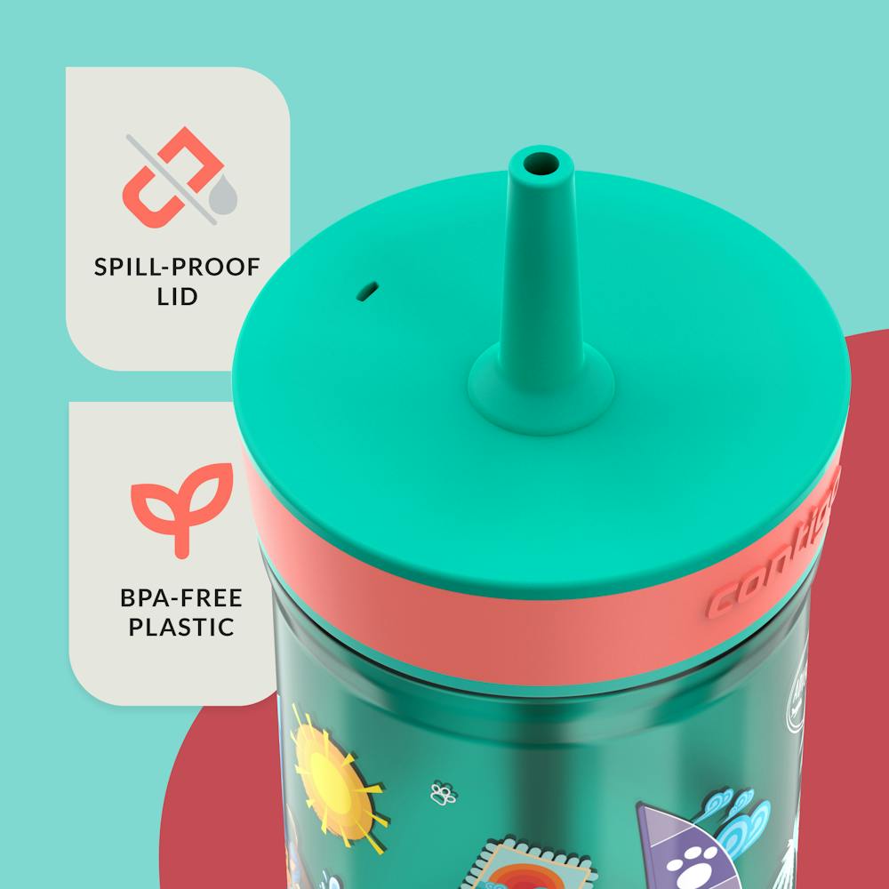 Contigo® Kids’ Leighton Straw Tumbler with Spill-Proof Leak-Proof Lid, 14oz (GAEA)