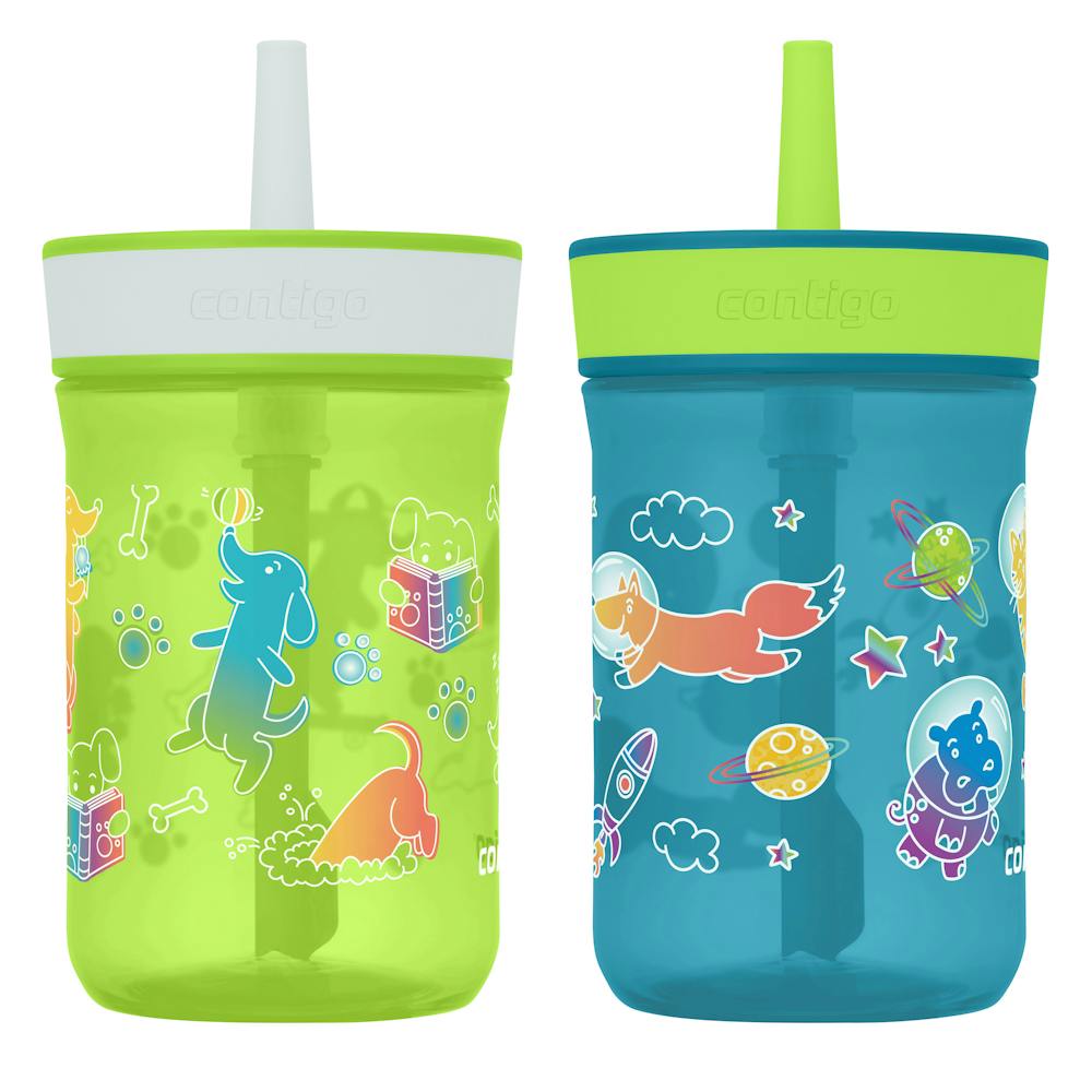 Contigo® Kids’ Leighton Straw Tumbler with Spill-Proof Leak-Proof Lid, 14oz (GAEA)