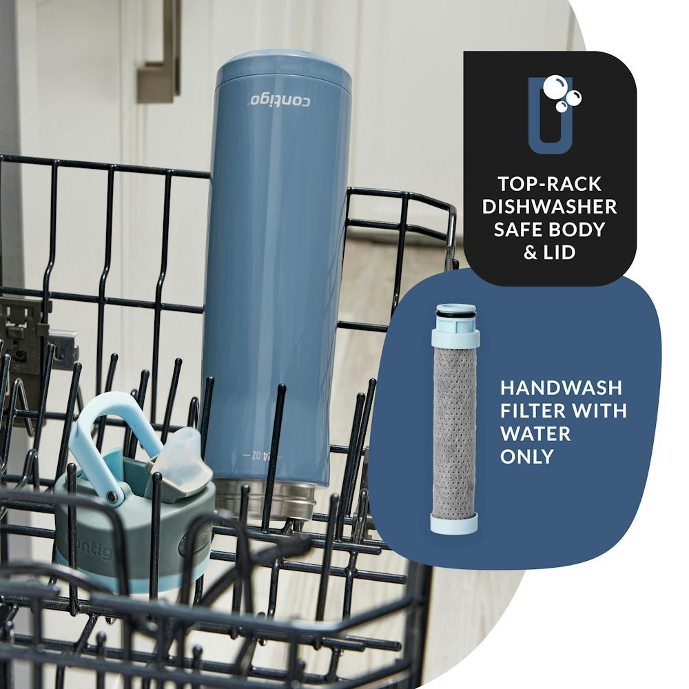 Contigo® Wells Chill Stainless Steel Filter Water Bottle with AUTOSPOUT® Straw Lid, 24 Oz (LTH9)