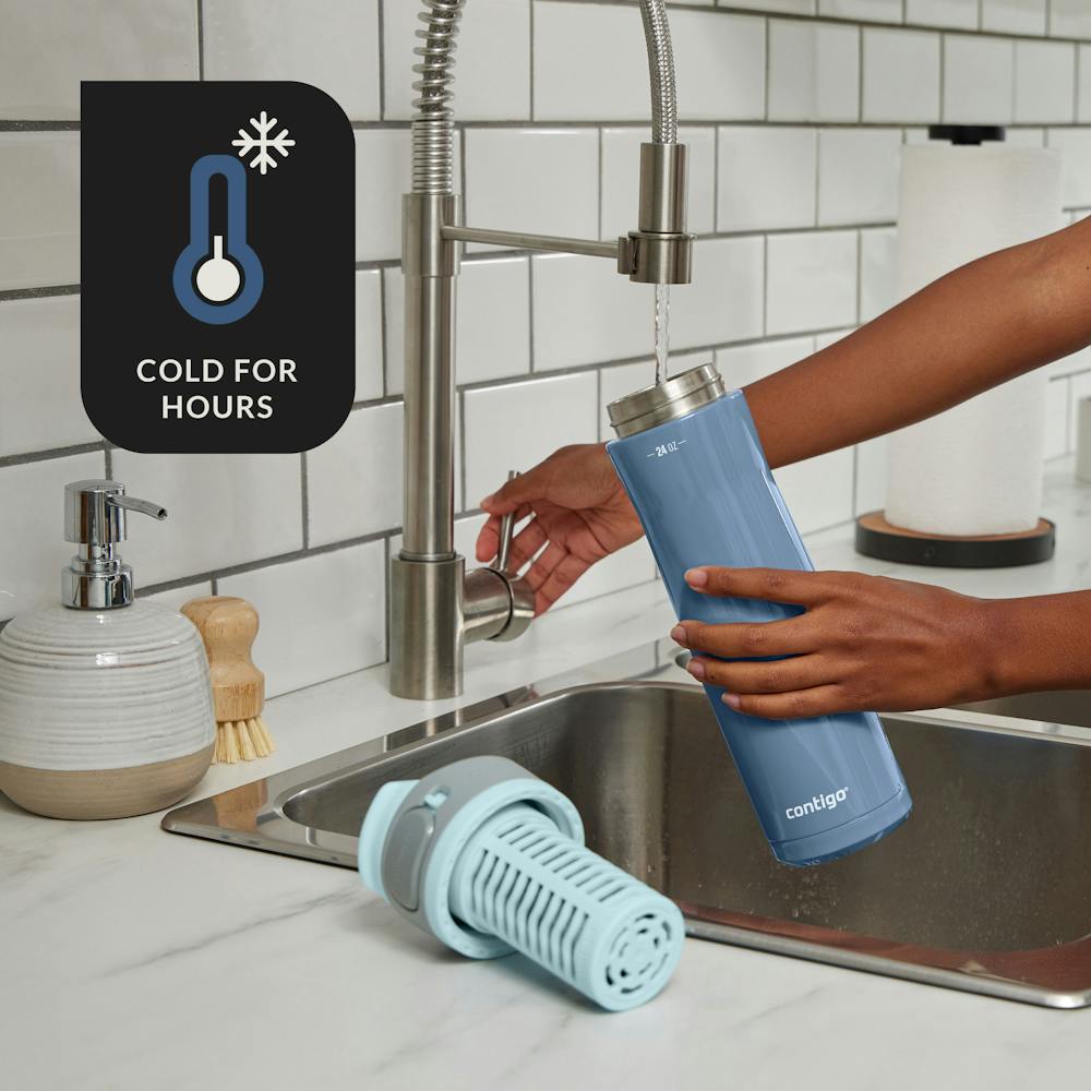 Contigo® Clybourn Chill Freeflow Filtration Stainless Steel Water Bottle with AUTOSEAL® Lid, 24oz (3JYU)