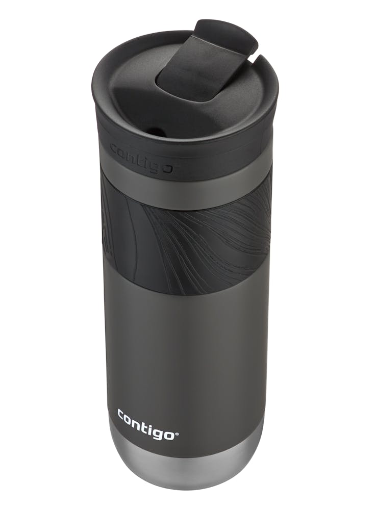 Contigo® SNAPSEAL™ Insulated Stainless Steel Travel Mug with Grip, 20oz., Blue Corn Transparent Satin & Midnight Berry (NKYT)
